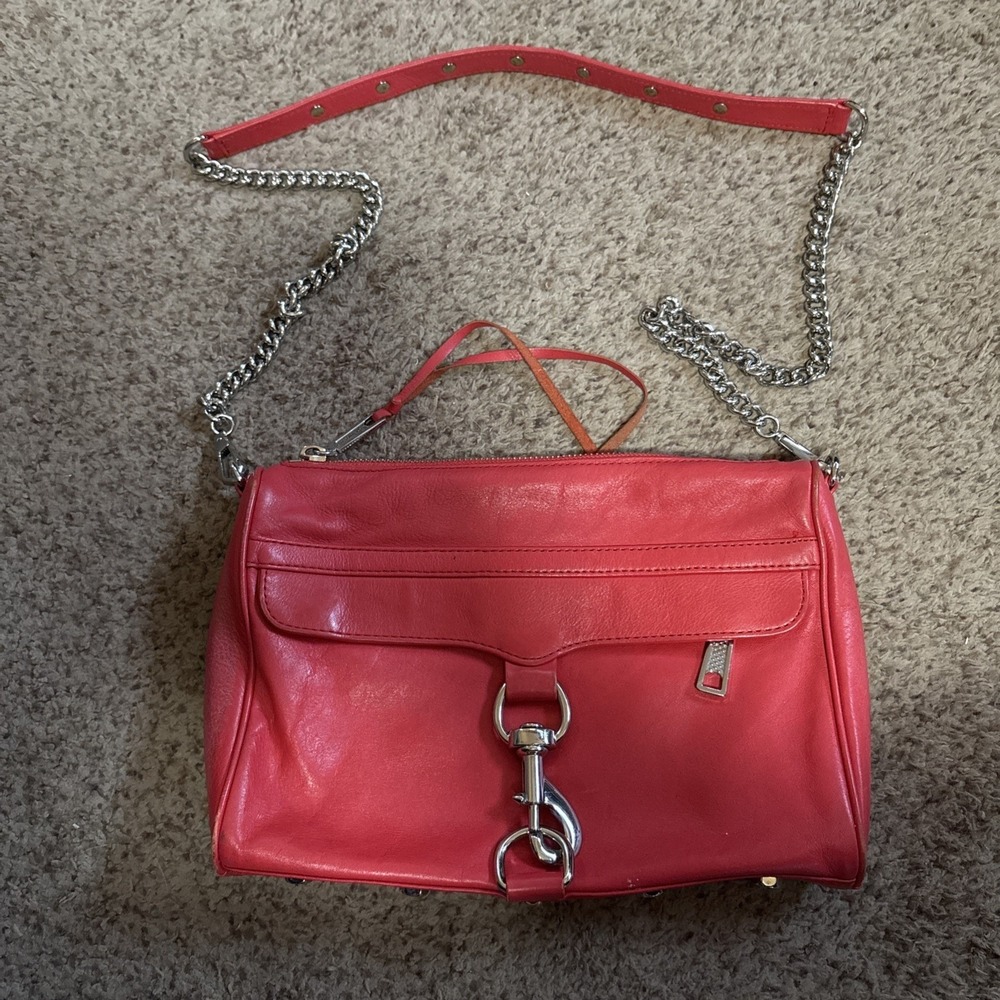 Rebecca Minkoff Coral‎ Regan Satchel Crossbody Bag Silver Chain Strap Small